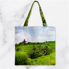 Bali Rice Terraces Landscape Rice Zipper Grocery Tote Bag by Nexatart