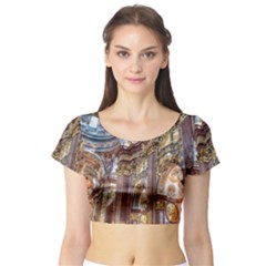 Baroque Church Collegiate Church Short Sleeve Crop Top (tight Fit) by Nexatart