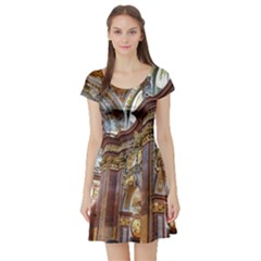 Baroque Church Collegiate Church Short Sleeve Skater Dress by Nexatart