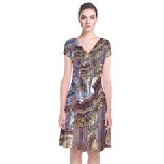 Baroque Church Collegiate Church Short Sleeve Front Wrap Dress by Nexatart