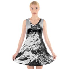 Matterhorn Switzerland Mountain V-neck Sleeveless Skater Dress by Nexatart