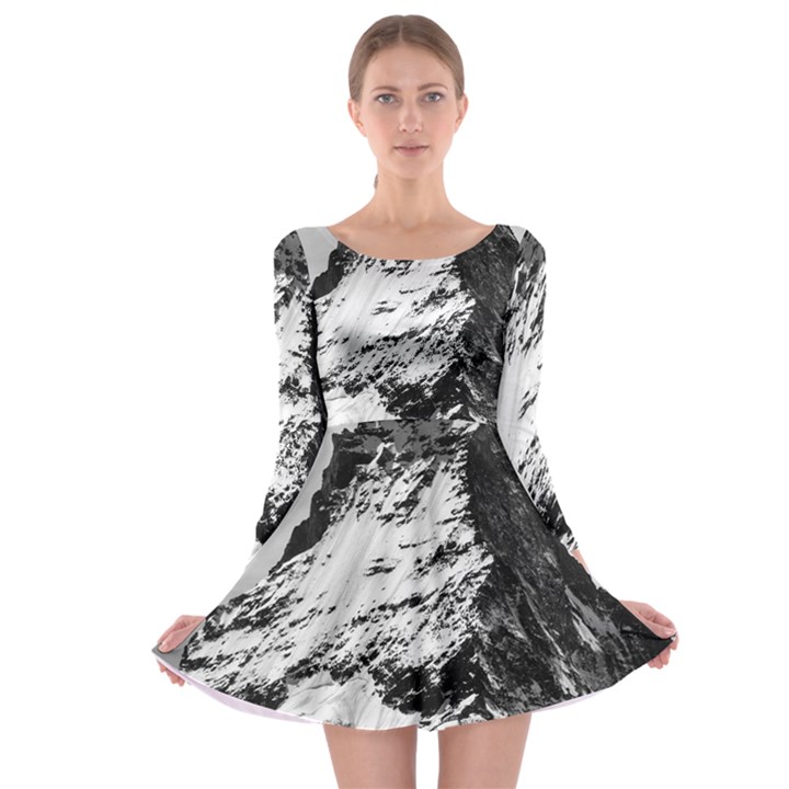 Matterhorn Switzerland Mountain Long Sleeve Skater Dress