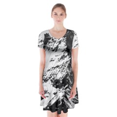 Matterhorn Switzerland Mountain Short Sleeve V-neck Flare Dress by Nexatart