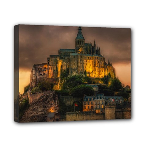 Mont St Michel Sunset Island Church Canvas 10  X 8  by Nexatart