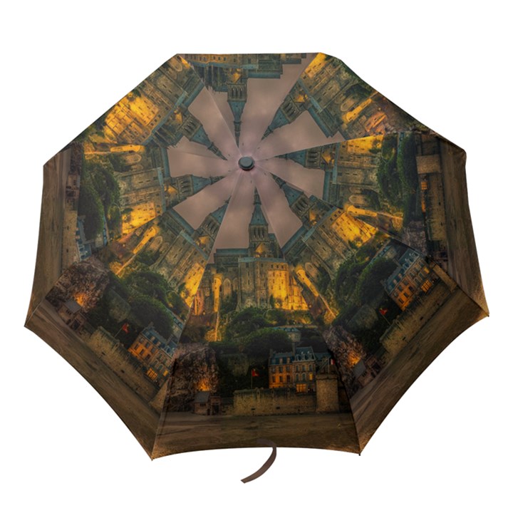 Mont St Michel Sunset Island Church Folding Umbrellas