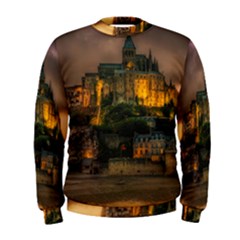 Mont St Michel Sunset Island Church Men s Sweatshirt by Nexatart