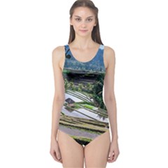 Rice Terrace Rice Fields One Piece Swimsuit by Nexatart