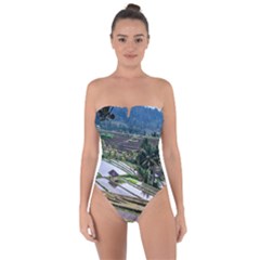 Rice Terrace Rice Fields Tie Back One Piece Swimsuit