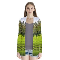 Rice Terrace Terraces Drape Collar Cardigan by Nexatart