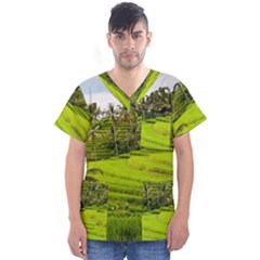 Rice Terrace Terraces Men s V-neck Scrub Top