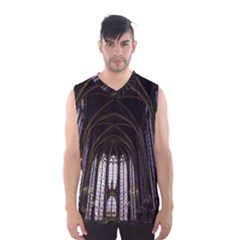 Sainte Chapelle Paris Stained Glass Men s Basketball Tank Top by Nexatart