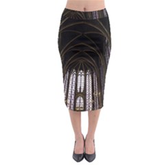 Sainte Chapelle Paris Stained Glass Midi Pencil Skirt by Nexatart