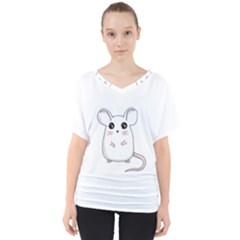 Cute Mouse V-neck Dolman Drape Top by Valentinaart