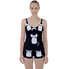 Cute Mouse Tie Front Two Piece Tankini by Valentinaart