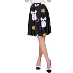 Cute Mouse Pattern A-line Skirt by Valentinaart