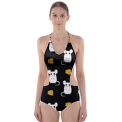 Cute Mouse Pattern Cut-out One Piece Swimsuit by Valentinaart