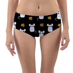 Cute Mouse Pattern Reversible Mid-waist Bikini Bottoms