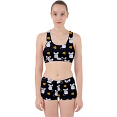 Cute Mouse Pattern Work It Out Sports Bra Set