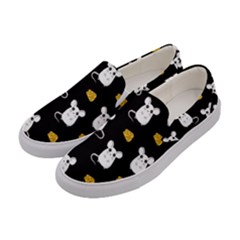 Cute Mouse Pattern Women s Canvas Slip Ons