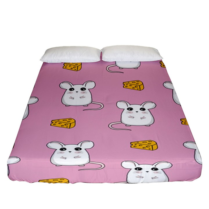 Cute Mouse Pattern Fitted Sheet (King Size)