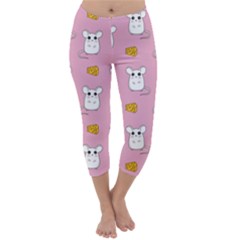 Cute Mouse Pattern Capri Winter Leggings  by Valentinaart