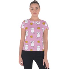 Cute Mouse Pattern Short Sleeve Sports Top 