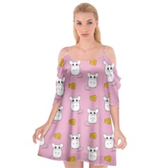 Cute Mouse Pattern Cutout Spaghetti Strap Chiffon Dress by Valentinaart