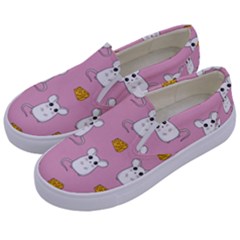 Cute Mouse Pattern Kids  Canvas Slip Ons