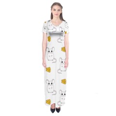 Cute Mouse Pattern Short Sleeve Maxi Dress by Valentinaart