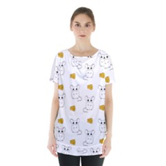 Cute Mouse Pattern Skirt Hem Sports Top