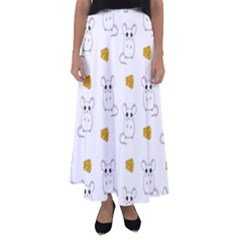 Cute Mouse Pattern Flared Maxi Skirt