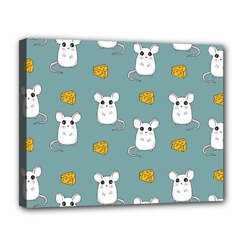 Cute Mouse Pattern Canvas 14  X 11  by Valentinaart