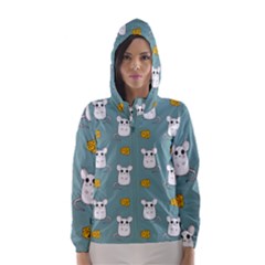 Cute Mouse Pattern Hooded Wind Breaker (women) by Valentinaart