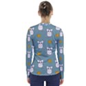 Cute Mouse Pattern V-Neck Long Sleeve Top View2