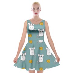 Cute Mouse Pattern Velvet Skater Dress by Valentinaart