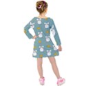 Cute Mouse Pattern Kids  Long Sleeve Velvet Dress View2