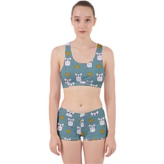 Cute Mouse Pattern Work It Out Sports Bra Set