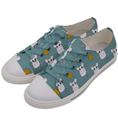 Cute Mouse Pattern Women s Low Top Canvas Sneakers by Valentinaart