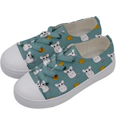 Cute Mouse Pattern Kids  Low Top Canvas Sneakers