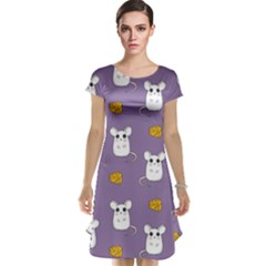 Cute Mouse Pattern Cap Sleeve Nightdress by Valentinaart