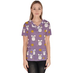 Cute Mouse Pattern Scrub Top