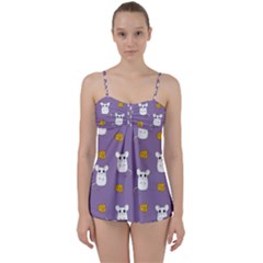 Cute Mouse Pattern Babydoll Tankini Set