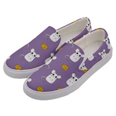 Cute Mouse Pattern Men s Canvas Slip Ons