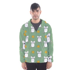 Cute Mouse Pattern Hooded Wind Breaker (men) by Valentinaart