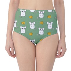 Cute Mouse Pattern High-waist Bikini Bottoms by Valentinaart