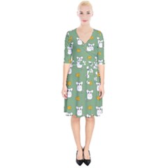 Cute Mouse Pattern Wrap Up Cocktail Dress