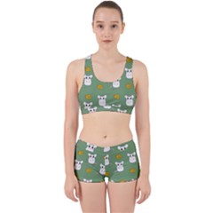 Cute Mouse Pattern Work It Out Sports Bra Set by Valentinaart