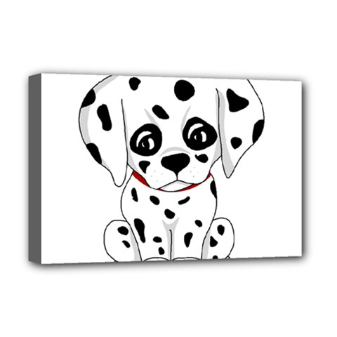 Cute Dalmatian Puppy  Deluxe Canvas 18  X 12   by Valentinaart