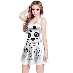 Cute Dalmatian Puppy  Reversible Sleeveless Dress by Valentinaart