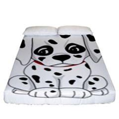 Cute Dalmatian Puppy  Fitted Sheet (king Size) by Valentinaart